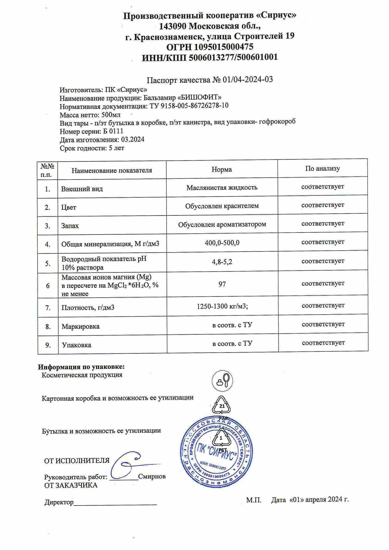 Паспорт №032024